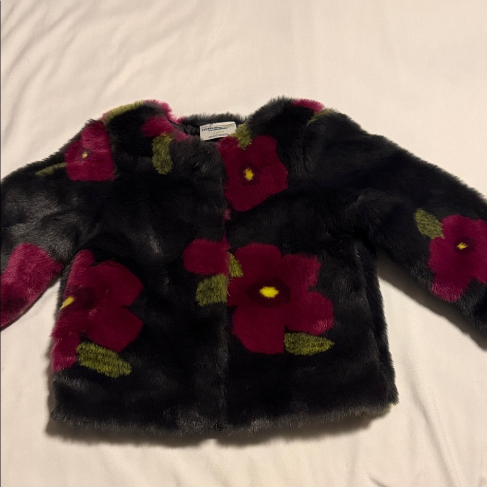 Genuine Kids Oshkosh Floral Faux Fur Kids Jacket